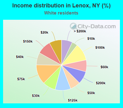 Income distribution in Lenox, NY (%)