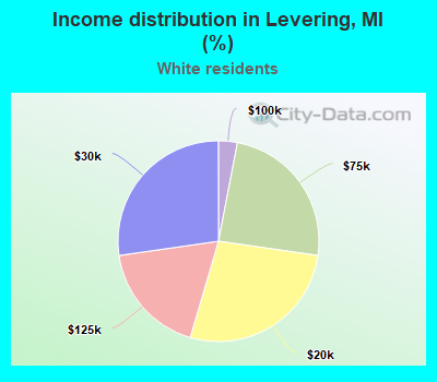 Income distribution in Levering, MI (%)