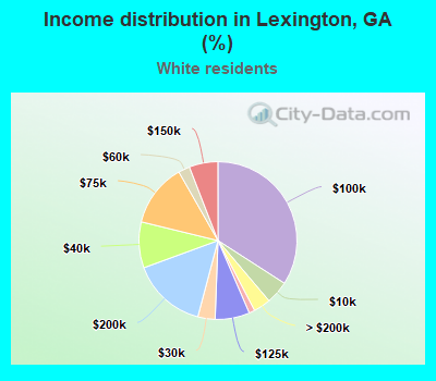 Income distribution in Lexington, GA (%)