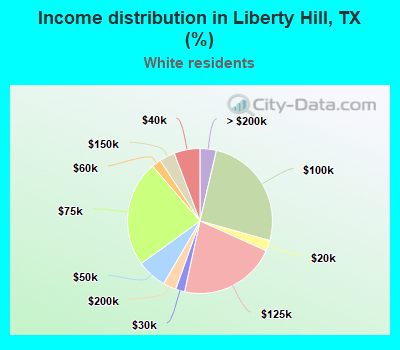 Income distribution in Liberty Hill, TX (%)