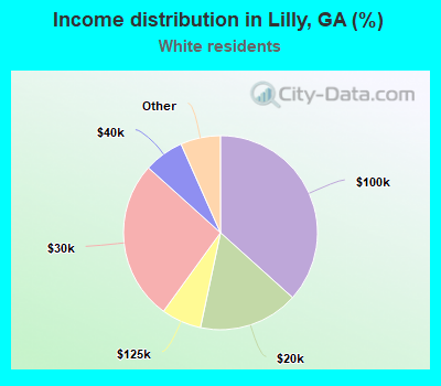 Income distribution in Lilly, GA (%)
