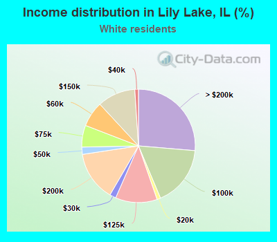 Income distribution in Lily Lake, IL (%)