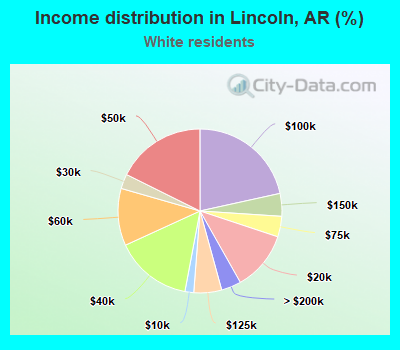 Income distribution in Lincoln, AR (%)