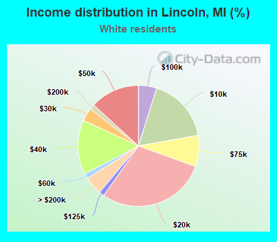 Income distribution in Lincoln, MI (%)