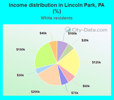 Income distribution in Lincoln Park, PA (%)