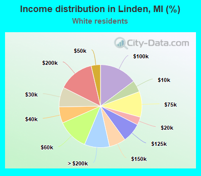 Income distribution in Linden, MI (%)