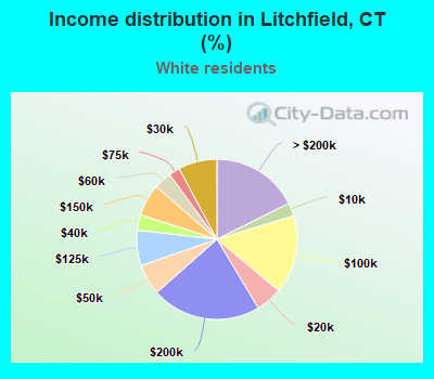 Income distribution in Litchfield, CT (%)
