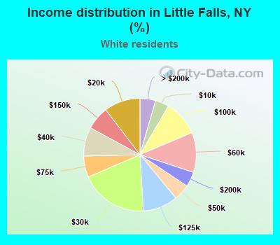Income distribution in Little Falls, NY (%)