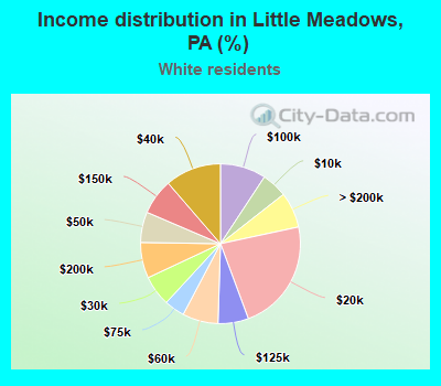 Income distribution in Little Meadows, PA (%)