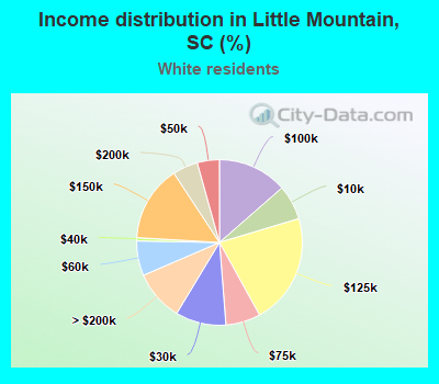 Income distribution in Little Mountain, SC (%)