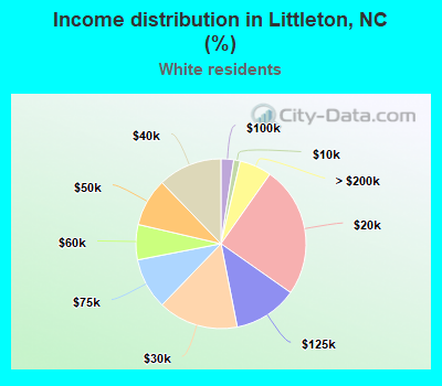 Income distribution in Littleton, NC (%)