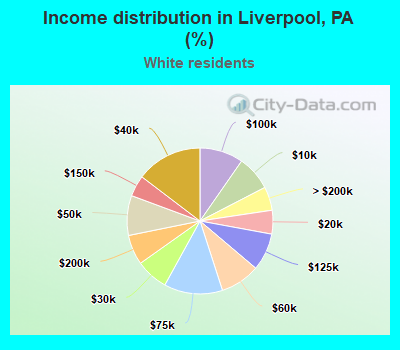 Income distribution in Liverpool, PA (%)