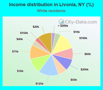 Income distribution in Livonia, NY (%)