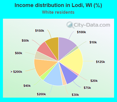 Income distribution in Lodi, WI (%)