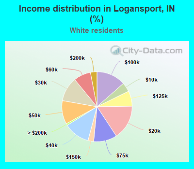 Income distribution in Logansport, IN (%)