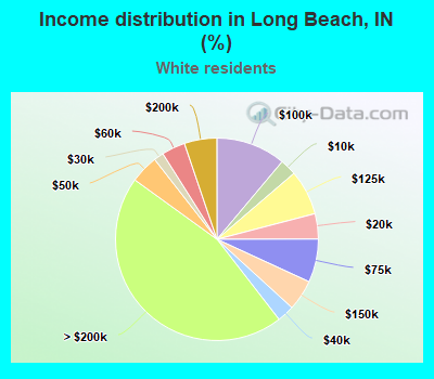 Income distribution in Long Beach, IN (%)