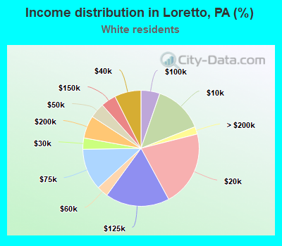 Income distribution in Loretto, PA (%)