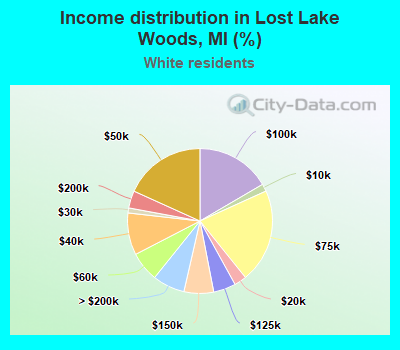 Income distribution in Lost Lake Woods, MI (%)