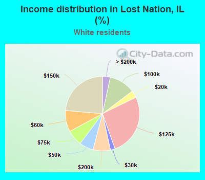 Income distribution in Lost Nation, IL (%)