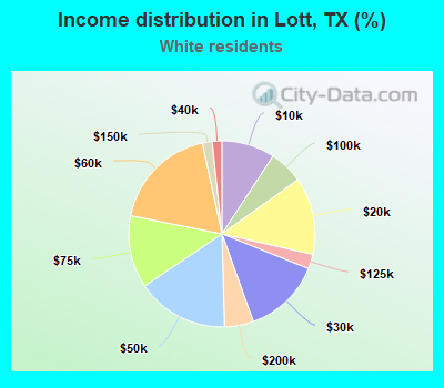 Income distribution in Lott, TX (%)