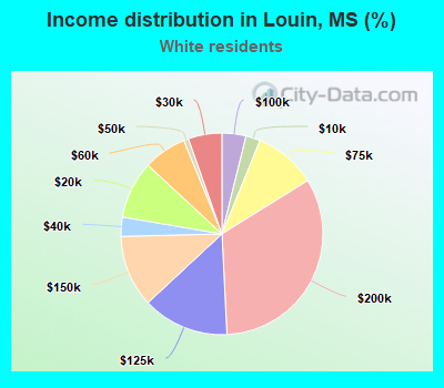 Income distribution in Louin, MS (%)