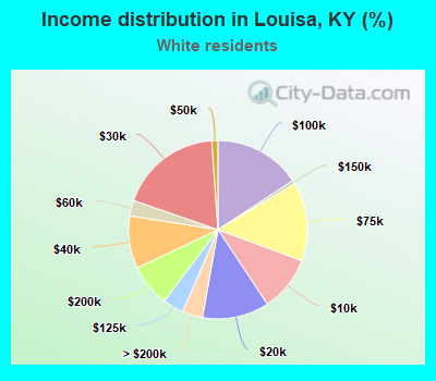 Income distribution in Louisa, KY (%)