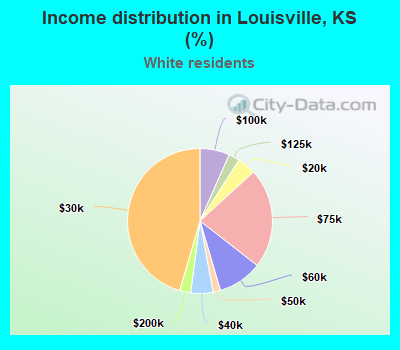 Income distribution in Louisville, KS (%)