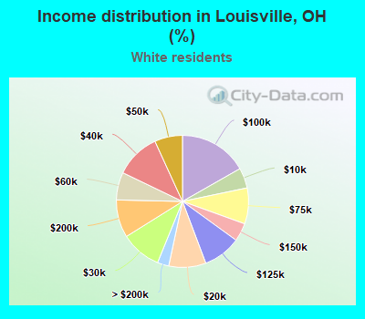 Income distribution in Louisville, OH (%)