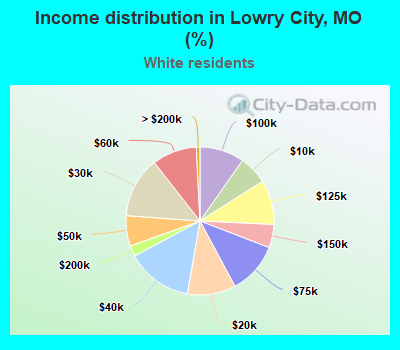 Income distribution in Lowry City, MO (%)