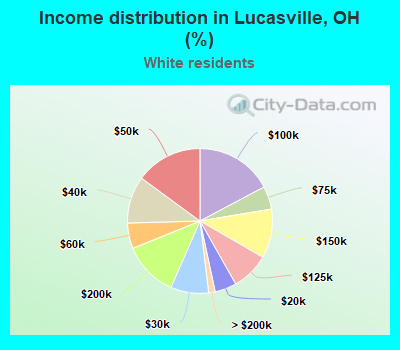 Income distribution in Lucasville, OH (%)