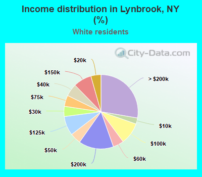 Income distribution in Lynbrook, NY (%)