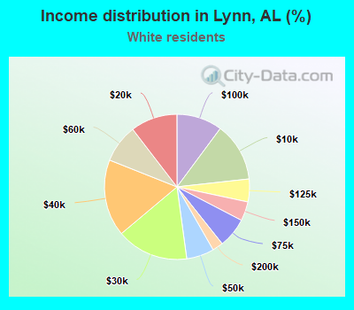 Income distribution in Lynn, AL (%)