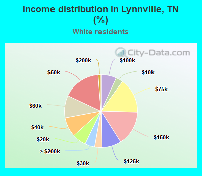 Income distribution in Lynnville, TN (%)