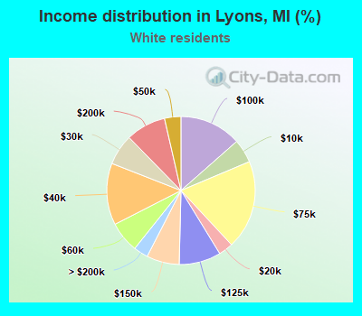 Income distribution in Lyons, MI (%)
