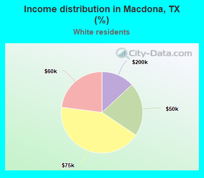 Income distribution in Macdona, TX (%)