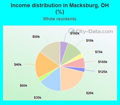 Income distribution in Macksburg, OH (%)