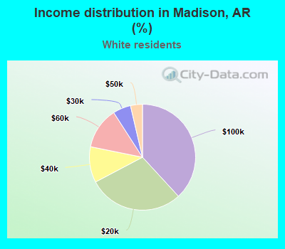 Income distribution in Madison, AR (%)