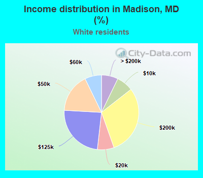 Income distribution in Madison, MD (%)