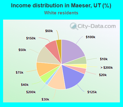 Income distribution in Maeser, UT (%)