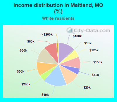 Income distribution in Maitland, MO (%)