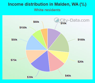 Income distribution in Malden, WA (%)