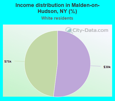 Income distribution in Malden-on-Hudson, NY (%)