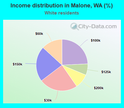 Income distribution in Malone, WA (%)
