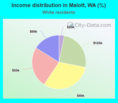 Income distribution in Malott, WA (%)