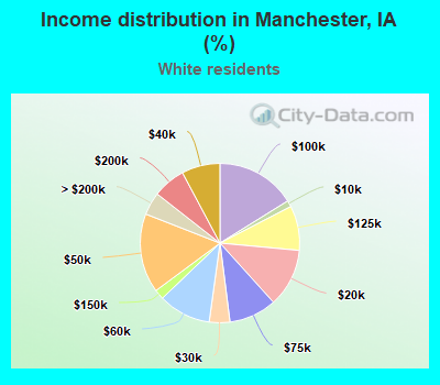 Income distribution in Manchester, IA (%)