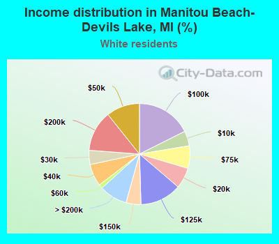 Income distribution in Manitou Beach-Devils Lake, MI (%)
