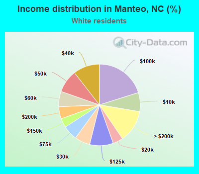Income distribution in Manteo, NC (%)