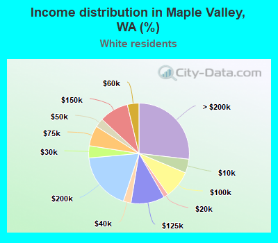 Income distribution in Maple Valley, WA (%)