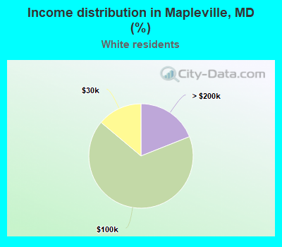 Income distribution in Mapleville, MD (%)