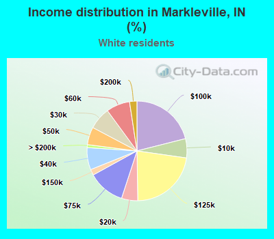 Income distribution in Markleville, IN (%)